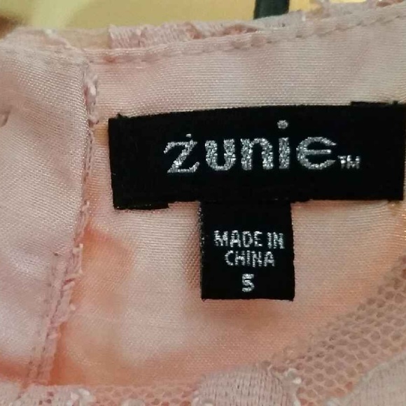 Zunie Toddler Lace Dress in Peach - Picture 4 of 7